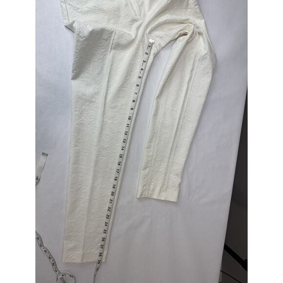 Y2k 2010 Cache Brocade Jacquard Floral Pantsuit Set Cream Zipper Blazer 0 Pant 4 - Picture 7 of 16